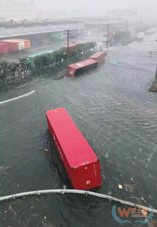 出口日本的注意了！臺(tái)風(fēng)飛燕橫掃日本，港口淹沒集裝箱一片狼藉！船期或受影響！貨之家